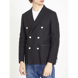 TONELLO Men's Double-Breasted Blazer Men BLACK Outerwear